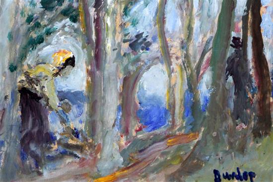 Ronald Dunlop (1894-1973) In the woods and a similar scene, 7 x 10in. and 5.5 x 8.5in.